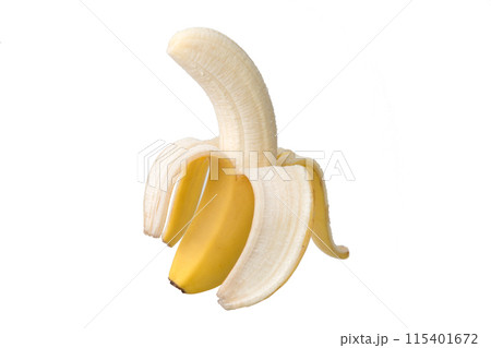 皮を剥いた美味しそうなバナナ 皮を剥いた美味しそうなバナナ 115401672