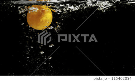 Fresh fruit falling into the water. Organic fruits for making effective juices for dieting. Fresh fruit falling into the water. Organic fruits for making effective juices for dieting. 115402054