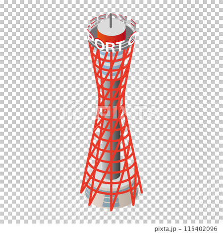 Isometric illustration of "Kobe Port Tower" that becomes a city when arranged 115402096