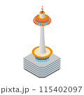 並べれば街になるアイソメイラスト「京都タワー」 115402097