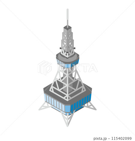 並べれば街になるアイソメイラスト「名古屋テレビ塔」 115402099