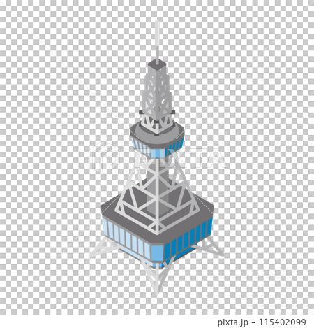 並べれば街になるアイソメイラスト「名古屋テレビ塔」 115402099