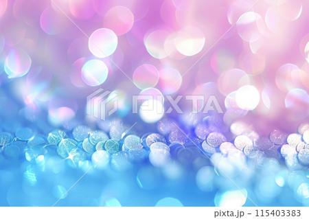 Ai generated Abstract festive light blue background with splash of multicolored pastel sparkle confetti 115403383