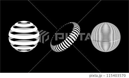 3D wireframe models of objects Network line. Geometric shapes atmosphere future. Retro futuristic design for technological or scientific element. Vector illustration. 115403570