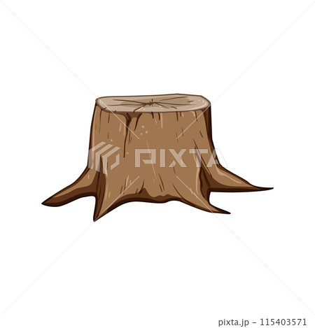 cut stump cartoon vector illustration 115403571