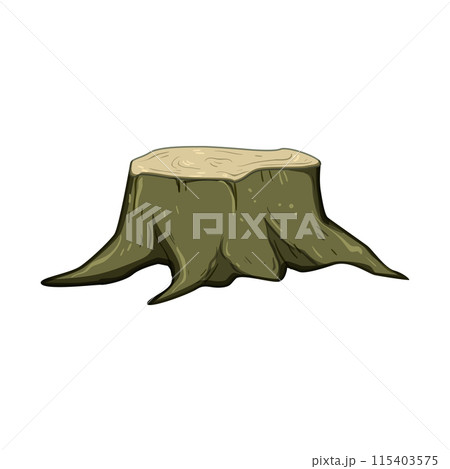 wood stump cartoon vector illustration 115403575