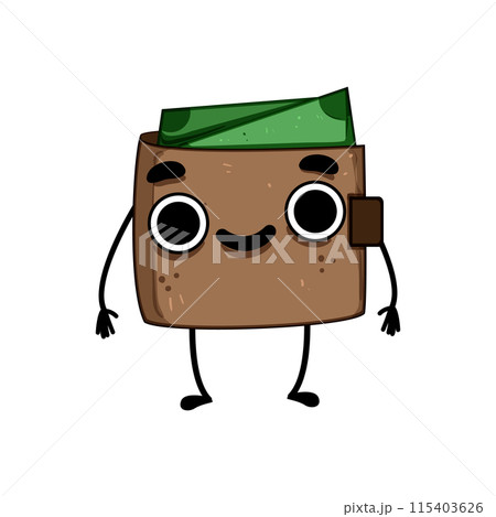 empty purse character cartoon vector illustration 115403626