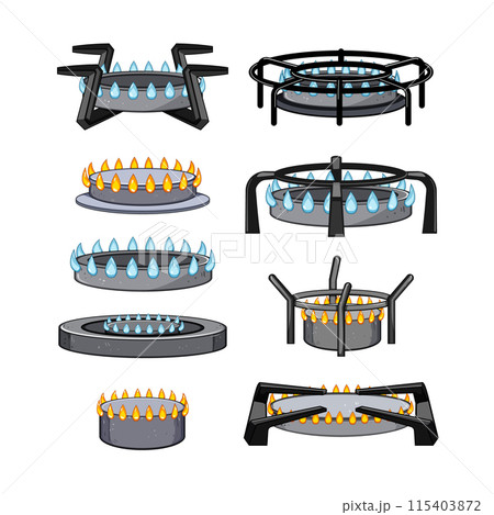 stove burner set cartoon vector illustration stove burner set cartoon vector illustration 115403872
