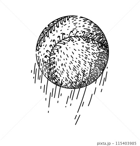 equipment baseball ball sketch hand drawn vector equipment baseball ball sketch hand drawn vector 115403985