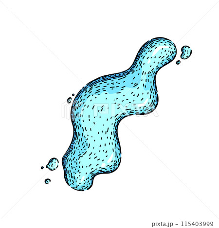 isolated water puddle sketch hand drawn vector 115403999