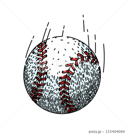 game baseball ball sketch hand drawn vector 115404084