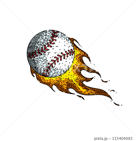 soft baseball ball sketch hand drawn vector 115404085