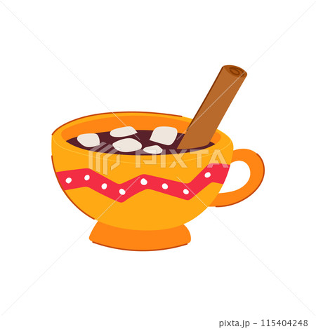 coffee marshmallow cup cartoon vector illustration 115404248