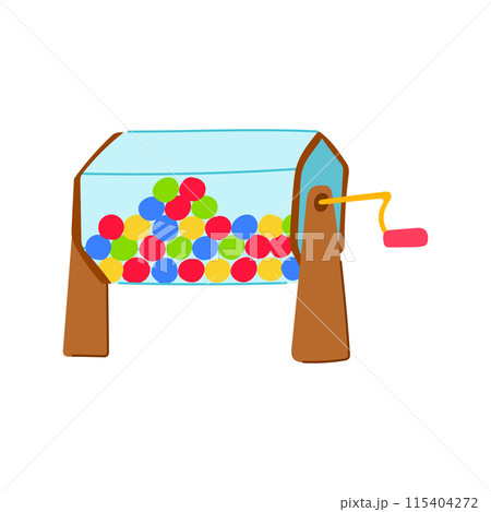 lucky lotto ball machine cartoon vector illustration 115404272