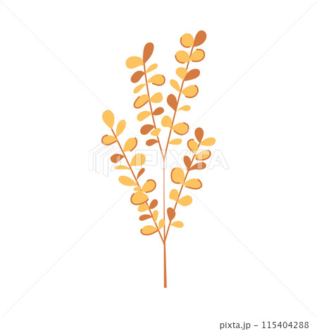 abstract gold leaves cartoon vector illustration 115404288