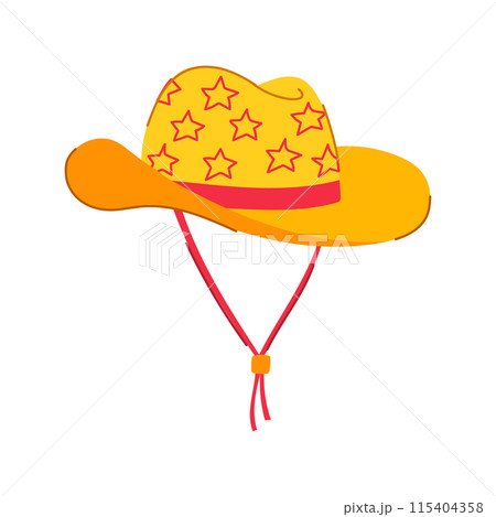 girl cowgirl hat cartoon vector illustration 115404358