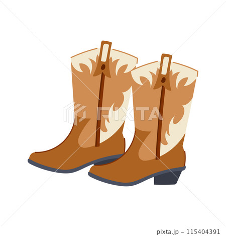 cowboy cowgirl boots cartoon vector illustration 115404391