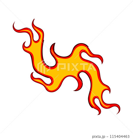 hot flame decal cartoon vector illustration 115404463