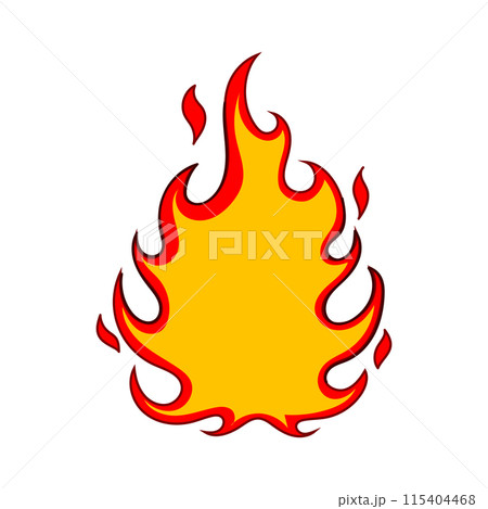 fire flame decal cartoon vector illustration 115404468