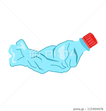 environment crumpled plastic bottle cartoon vector illustration 115404476