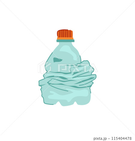 garbage crumpled plastic bottle cartoon vector illustration 115404478