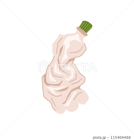 crushed crumpled plastic bottle cartoon vector illustration 115404488
