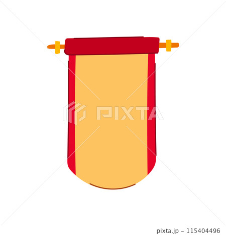 red chinese scroll cartoon vector illustration 115404496