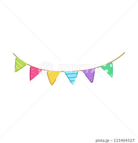 party birthday flags cartoon vector illustration party birthday flags cartoon vector illustration 115404527