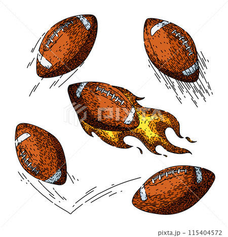 american football ball set sketch hand drawn vector american football ball set sketch hand drawn vector 115404572