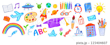 Education child drawings and doodles 115404607