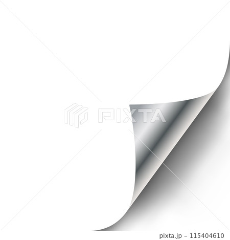 Curly Page Corner. Realistic illustration with transparent shadow 115404610