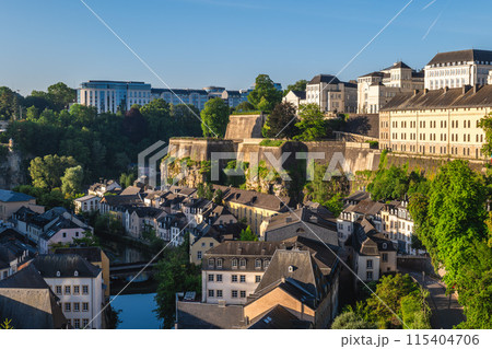 Luxembourg old city, Ville Haute district, is the UNESCO World Heritage site in Luxembourg 115404706