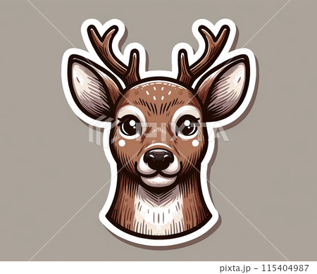 Illustration on the theme, deer sticker 115404987