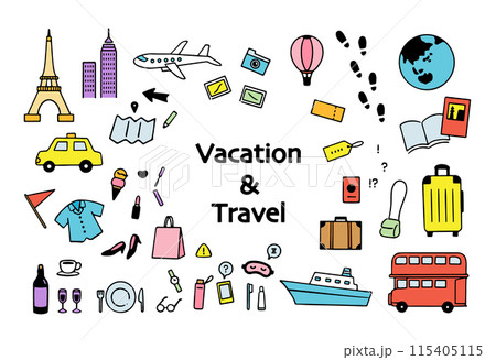 シンプルな旅行イラストセット_03 シンプルな旅行イラストセット_03 115405115