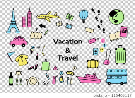 Simple travel illustration set_01 115405117