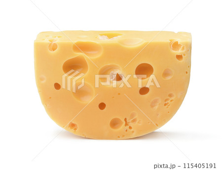 Piece of Maasdam cheese 115405191