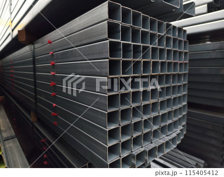 Abstract background with stack numerous metallic profile 115405412