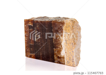 Macro stone mineral onyx marble on white background 115407783