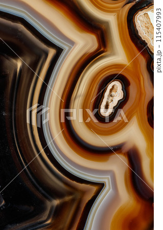 Macro stone Agate mineral on white background 115407993