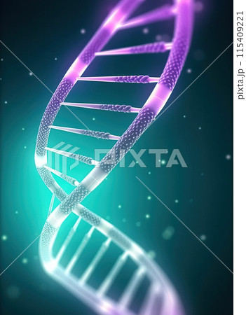 Human structure of DNA, researches of chromosomes. AI generated. 115409221