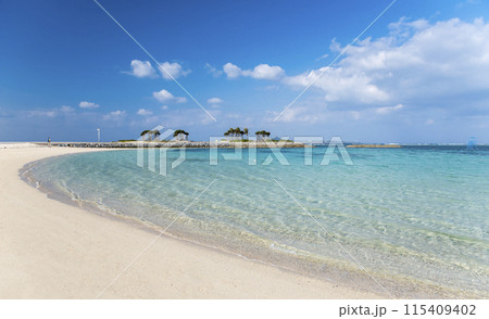 南の島の夏イメージ。沖縄エメラルドビーチ。 115409402