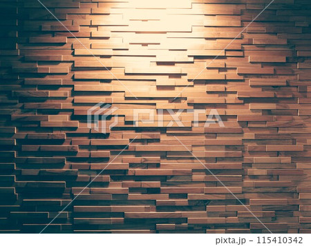 ウッドタイル 壁面 背景用写真 ダウンライト 背景素材 ウッドタイル 壁面 背景用写真 ダウンライト 背景素材 115410342