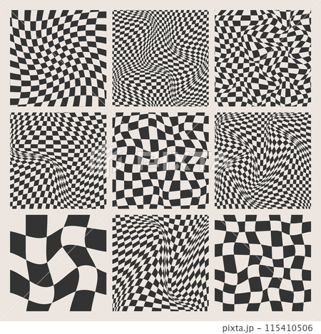 Trendy checkered pattern, black and white...のイラスト素材 [115410506] - PIXTA