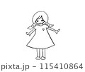 おさげの小さな女の子 115410864