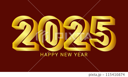 2025 new year asian chinese. Digit design. Happy new year text design template gold color. For postcard calendar banner web page. Vector illustration. 2025 new year asian chinese. Digit design. Happy new year text design template gold color. For postcard calendar banner web page. Vector illustration. 115410874