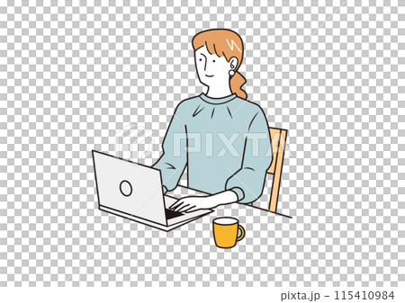 研究計算機的婦女 115410984