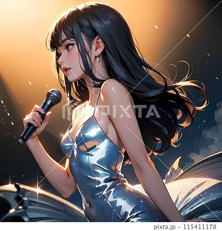 ステージに立つ女性 115411178