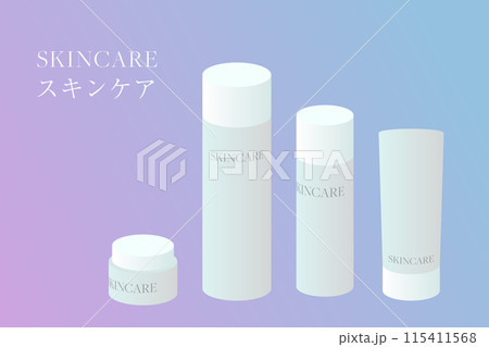 スキンケア　イラスト素材　化粧品　化粧水　基礎化粧品 115411568