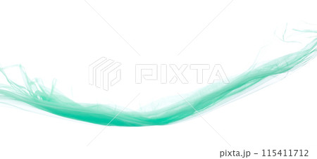 Green Organza fabric flying in curve shape, Piece of textile blue sky organza fabric throw fall in air. White background isolated motion blur Green Organza fabric flying in curve shape, Piece of textile blue sky organza fabric throw fall in air. White background isolated motion blur 115411712