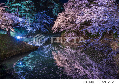 青森県 弘前さくら祭り夜桜01 青森県 弘前さくら祭り夜桜01 115412121